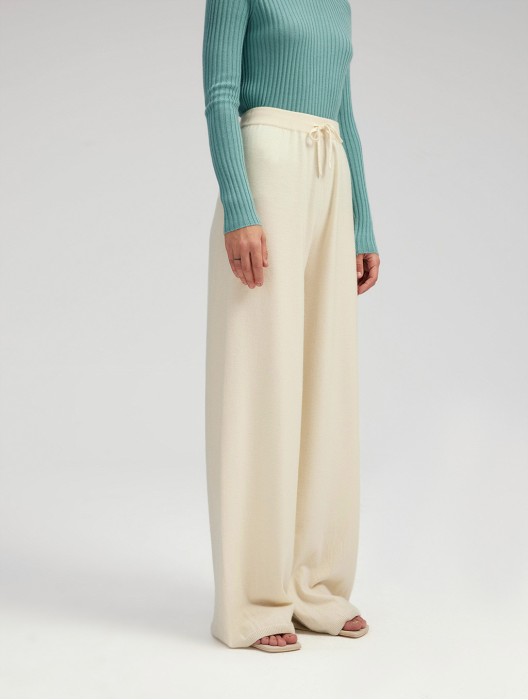 Cashmere Loose Straight Pants