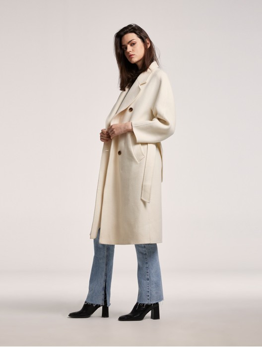 Double-breasted Straight Wool Coat